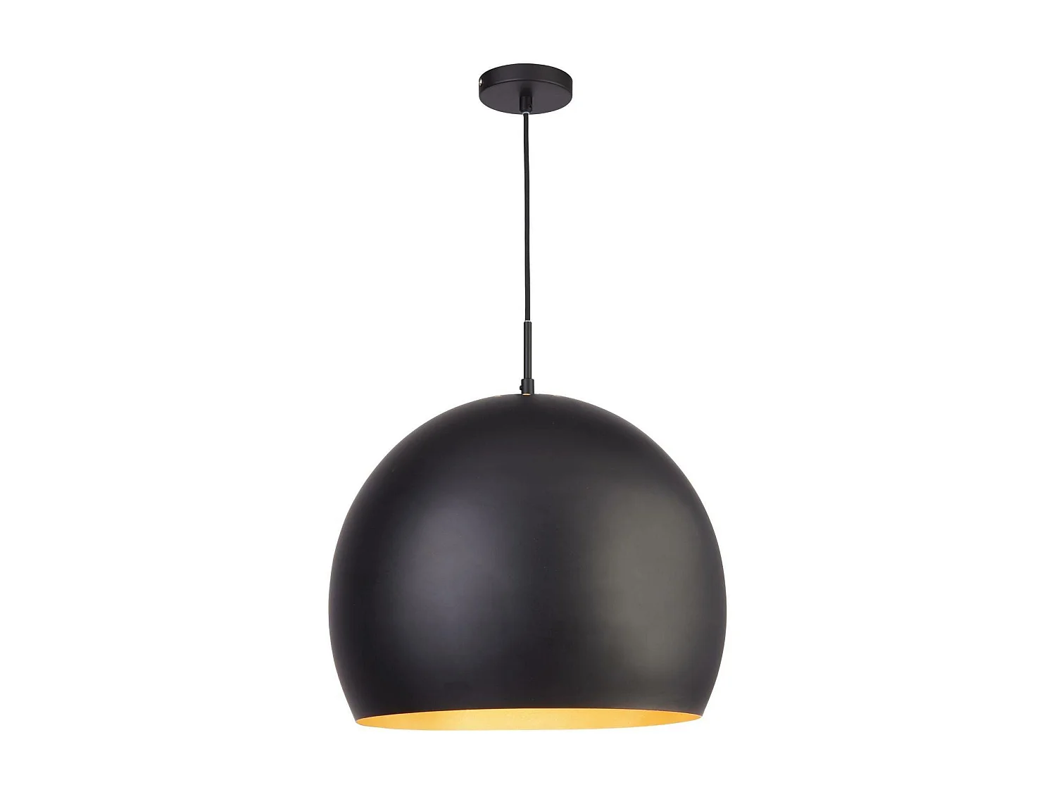 Searchlight Industrial Grande suspension à 1 ampoule noir mat, or, E27