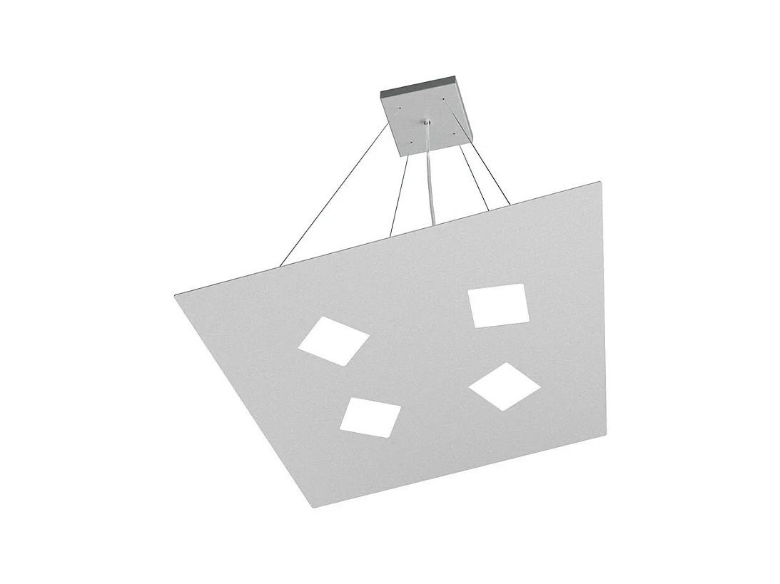 Sospensione Moderna Note Metallo Grigio 4 Luci Gx53