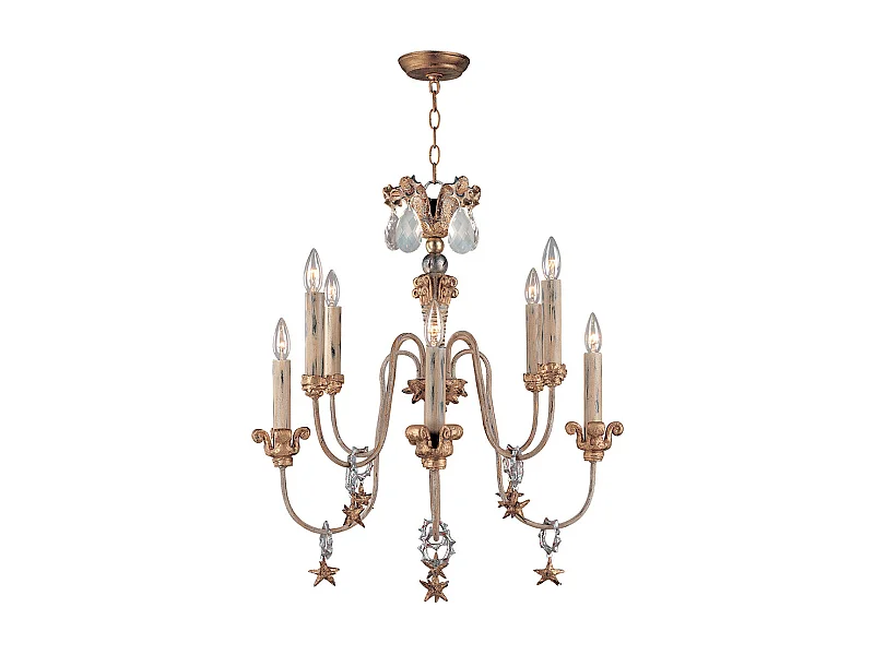 Elstead Mignon 8 ljus ljuskrona guld- och silverfinish, E14