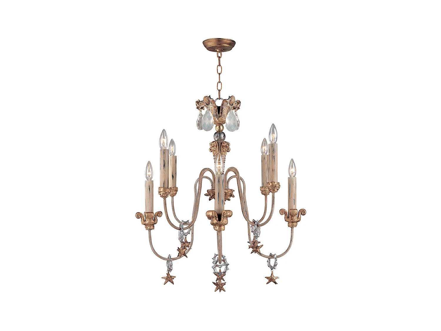 Elstead Mignon Lustre à 8 ampoules au fini or et argent, E14