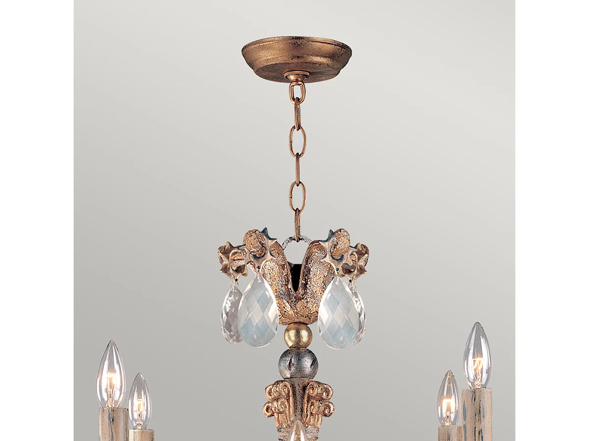 Elstead Mignon - Lampadario a 8 Luci Finitura Oro e Argento, E14