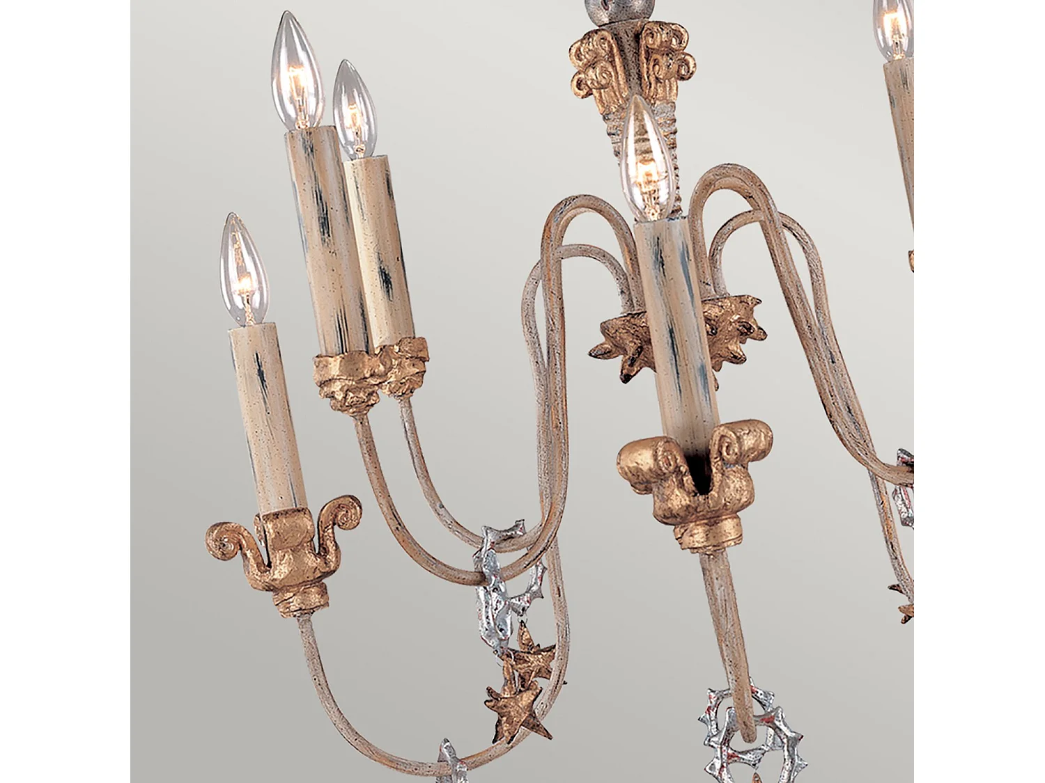 Elstead Mignon - Lampadario a 8 Luci Finitura Oro e Argento, E14