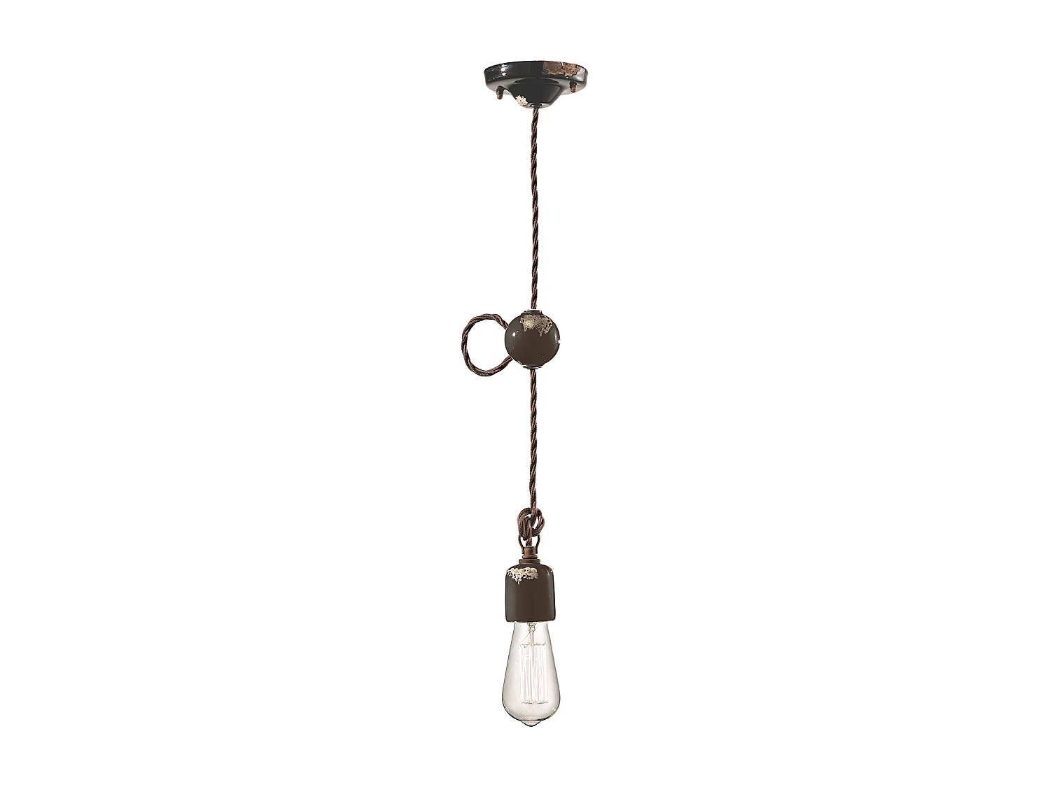 Sospensione Vintage Ceramica Nera 1 Luce E27