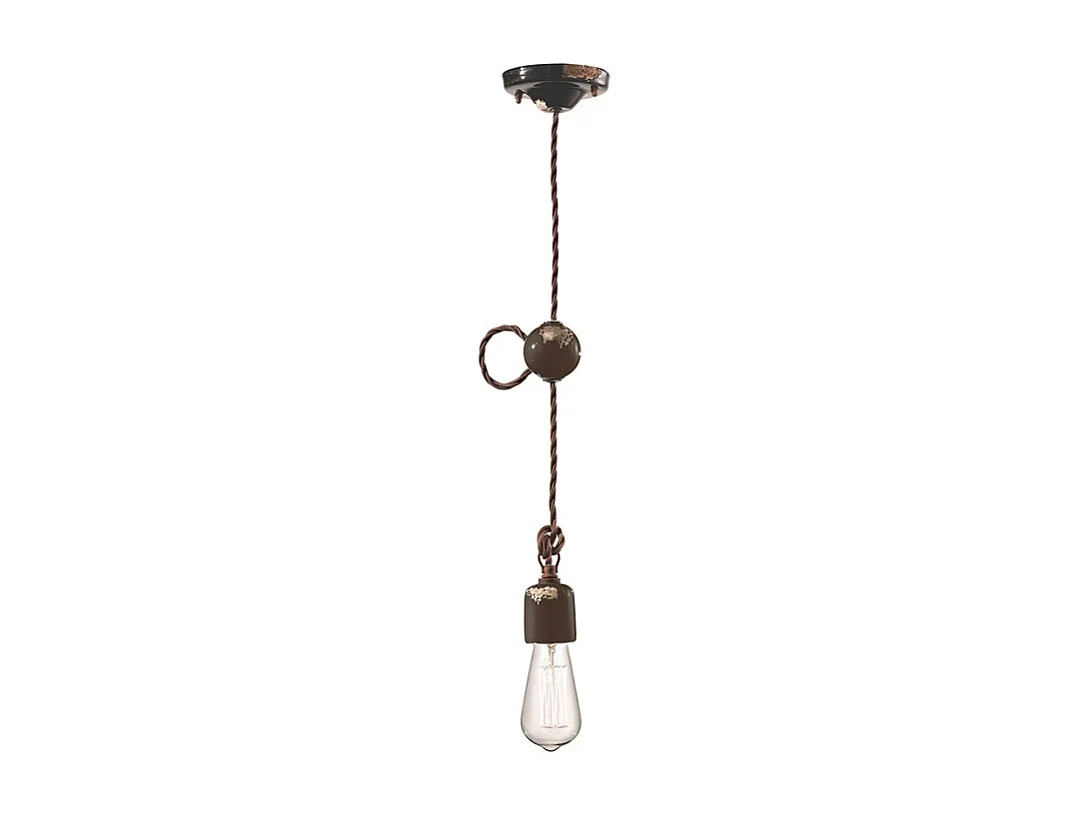 Sospensione Vintage Ceramica Nera 1 Luce E27