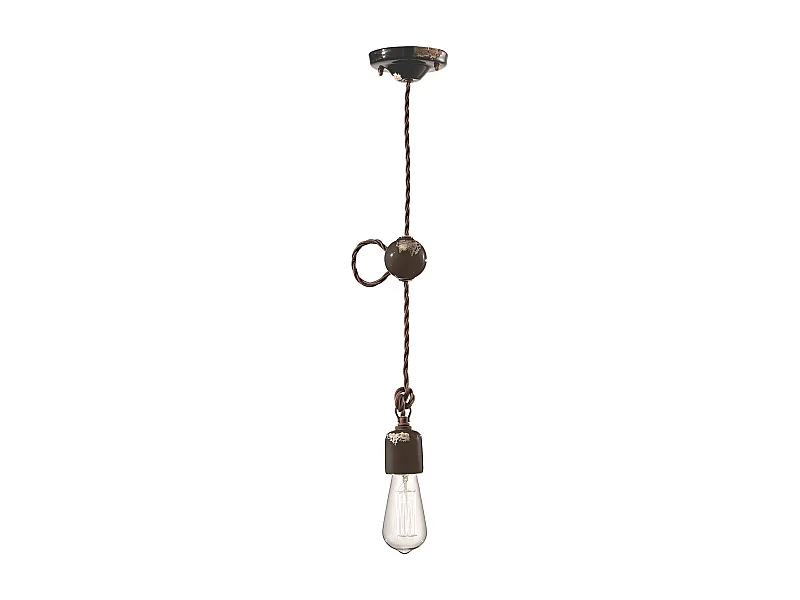Sospensione Vintage Ceramica Nera 1 Luce E27
