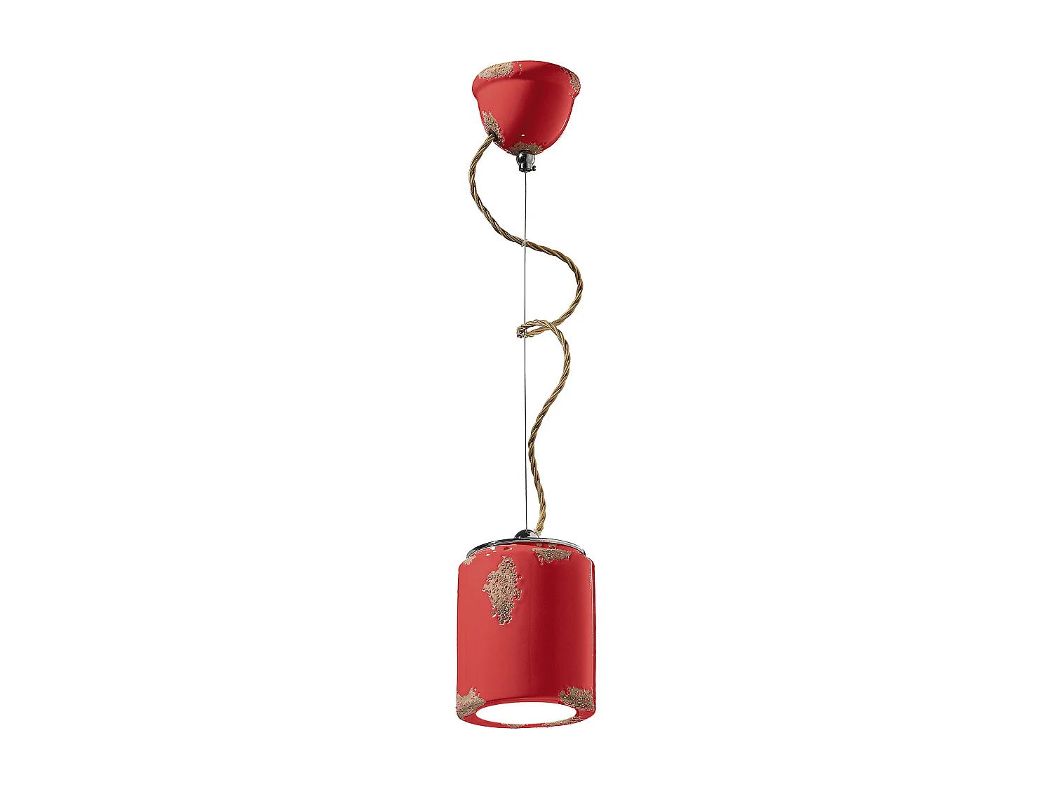 Lampadario Vintage Ceramica Rossa 1 Luce E27
