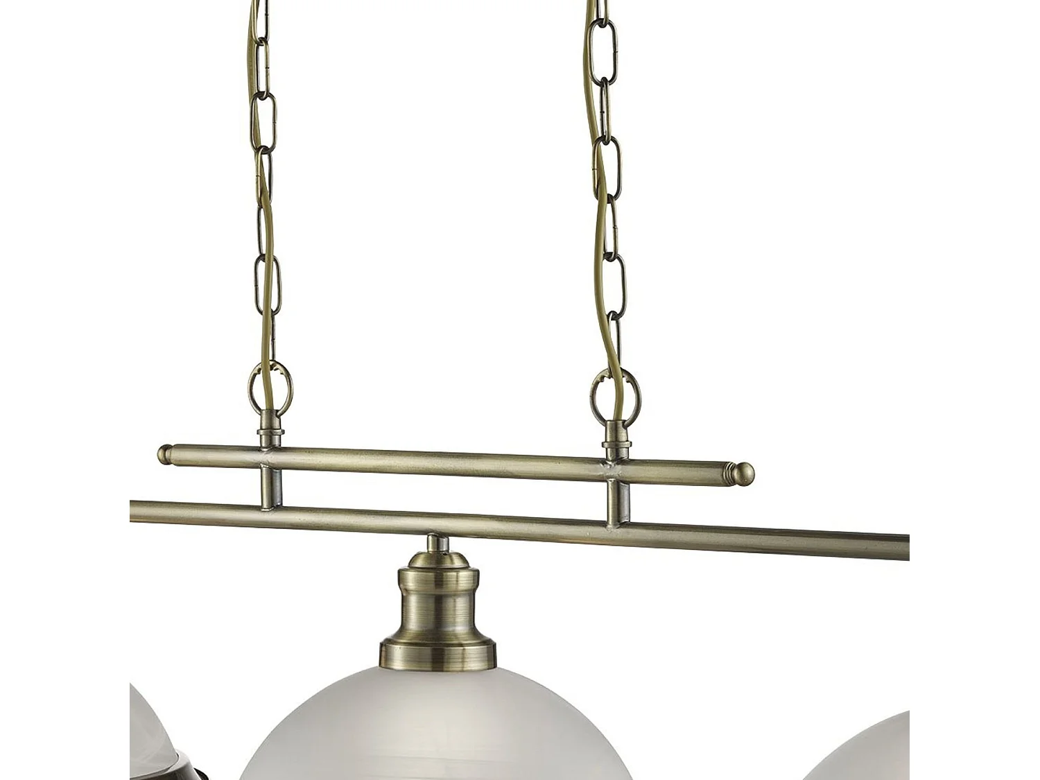 Zeitgenössischer Bistro-Kronleuchter aus Stahl, Messing, Glas, 3 Lichter, E27