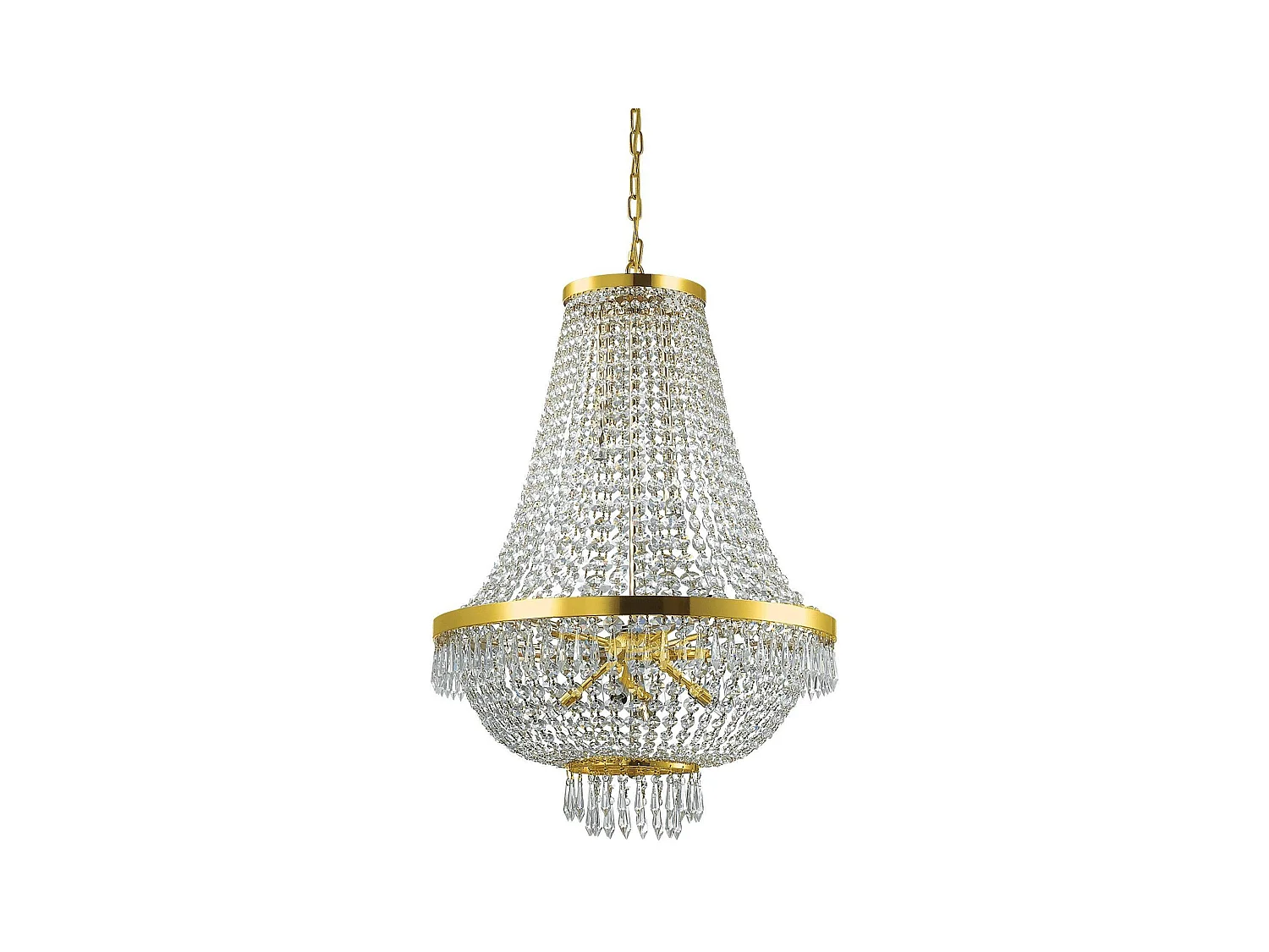Ideal Lux Caesar Suspension à 12 ampoules dorées, G9