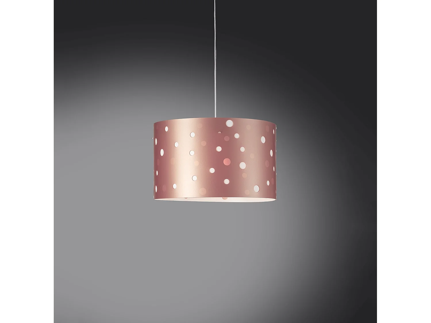 Lampadario Moderno Pois Polilux ® Pink Metal Materie Plastiche Bianco 5 Luci E27