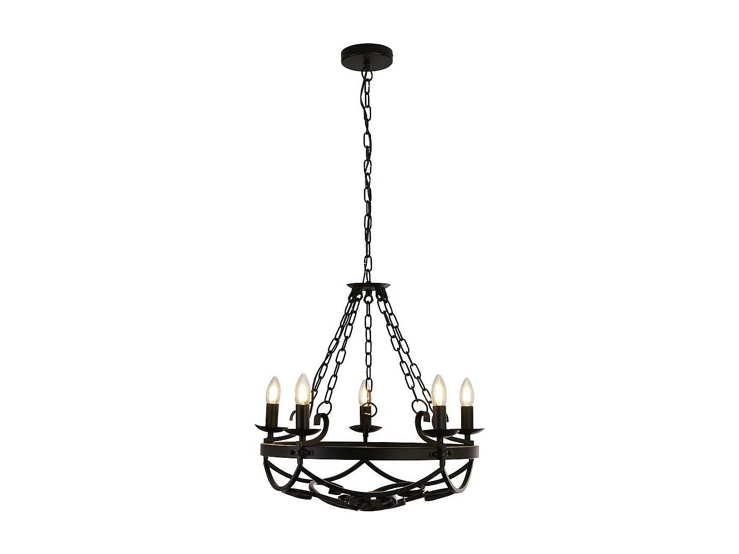 Searchlight CARTWHEEL 5 ljus cylindrisk ljuskedja takhnge - svart