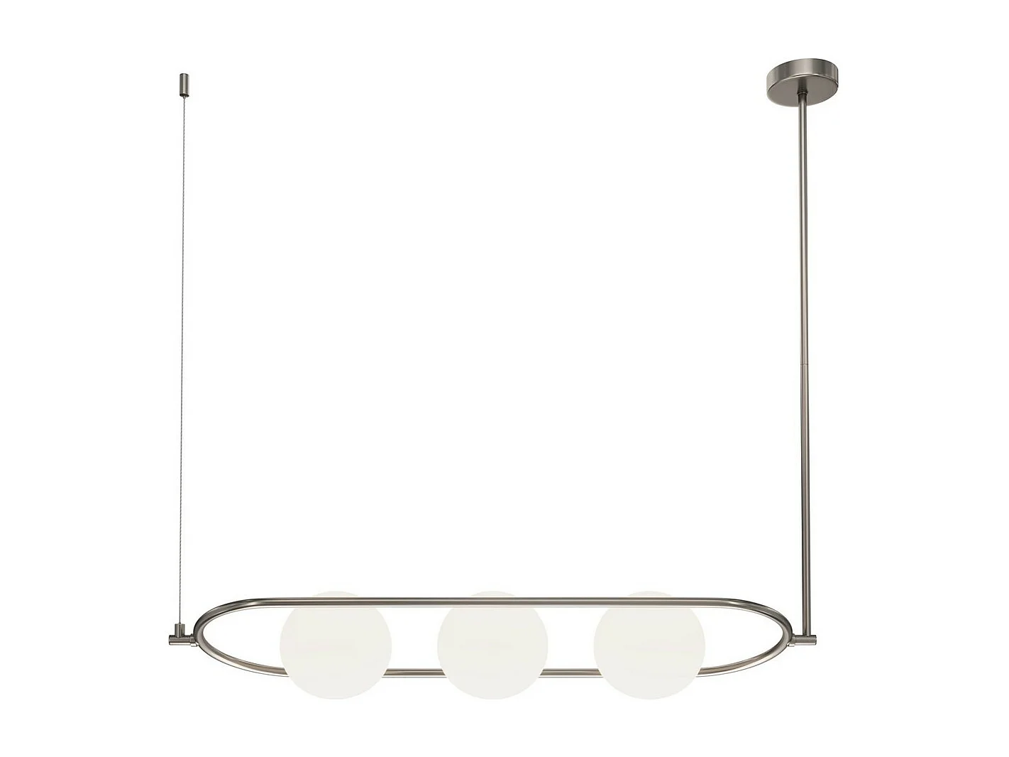 Maytoni Erich Plafonnier moderne à 3 lumières en forme de globe Nickel E14