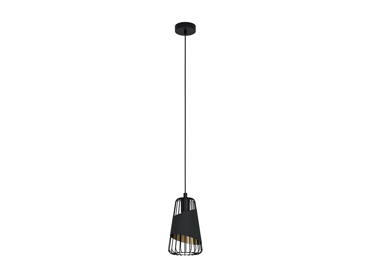 Lampadario Industrial Austell Piccolo 1 Luce Acciaio Nero