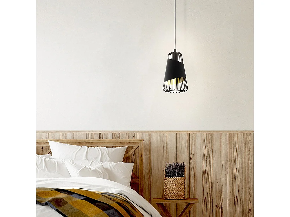 Lampadario Industrial Austell Piccolo 1 Luce Acciaio Nero