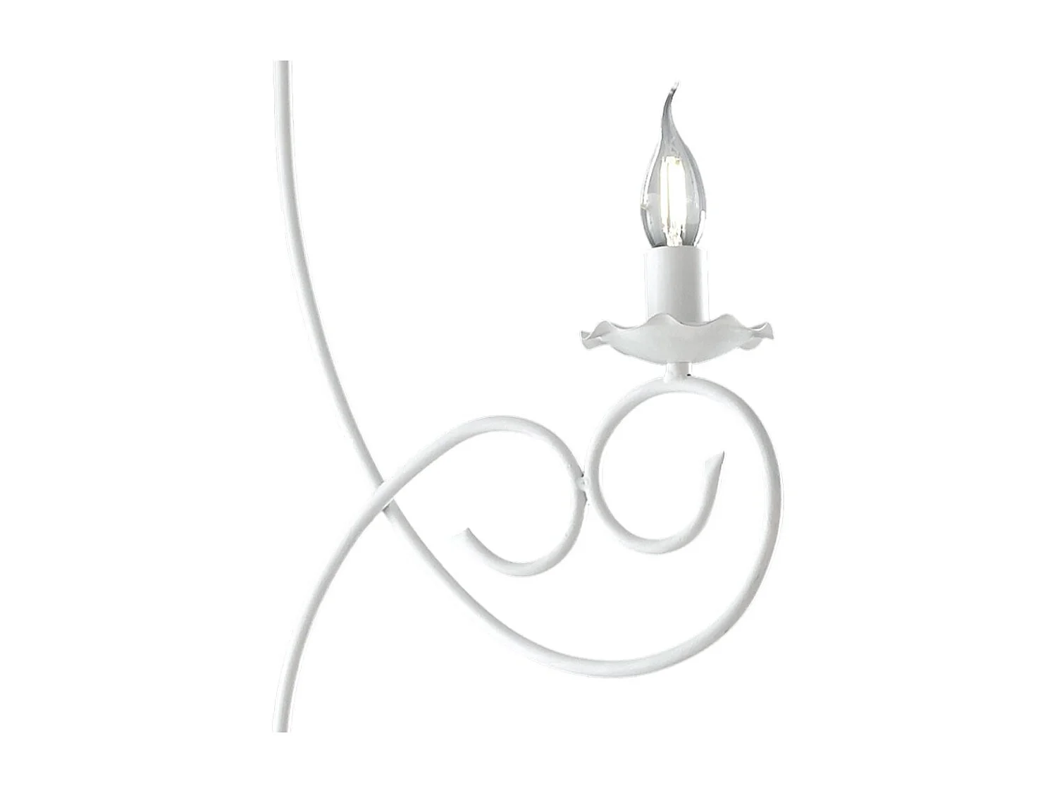 Alma Lustre en fer laqué blanc décoration effet shabby chic 3 lumières 120 d.50 BL130-3-BCO