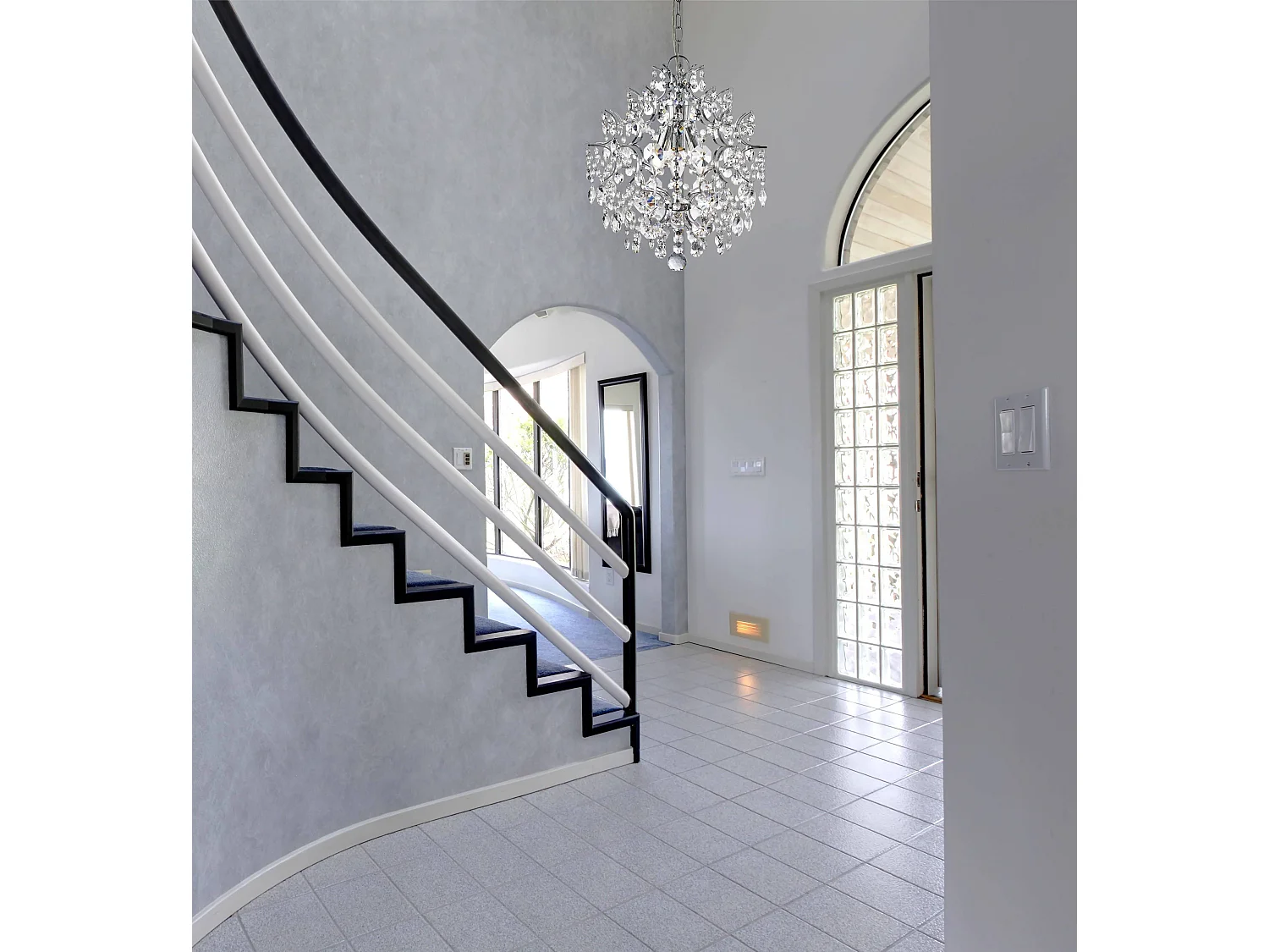 Searchlight Harrietta Luminaire suspendu à 3 ampoules au fini chrome avec cristaux, E14