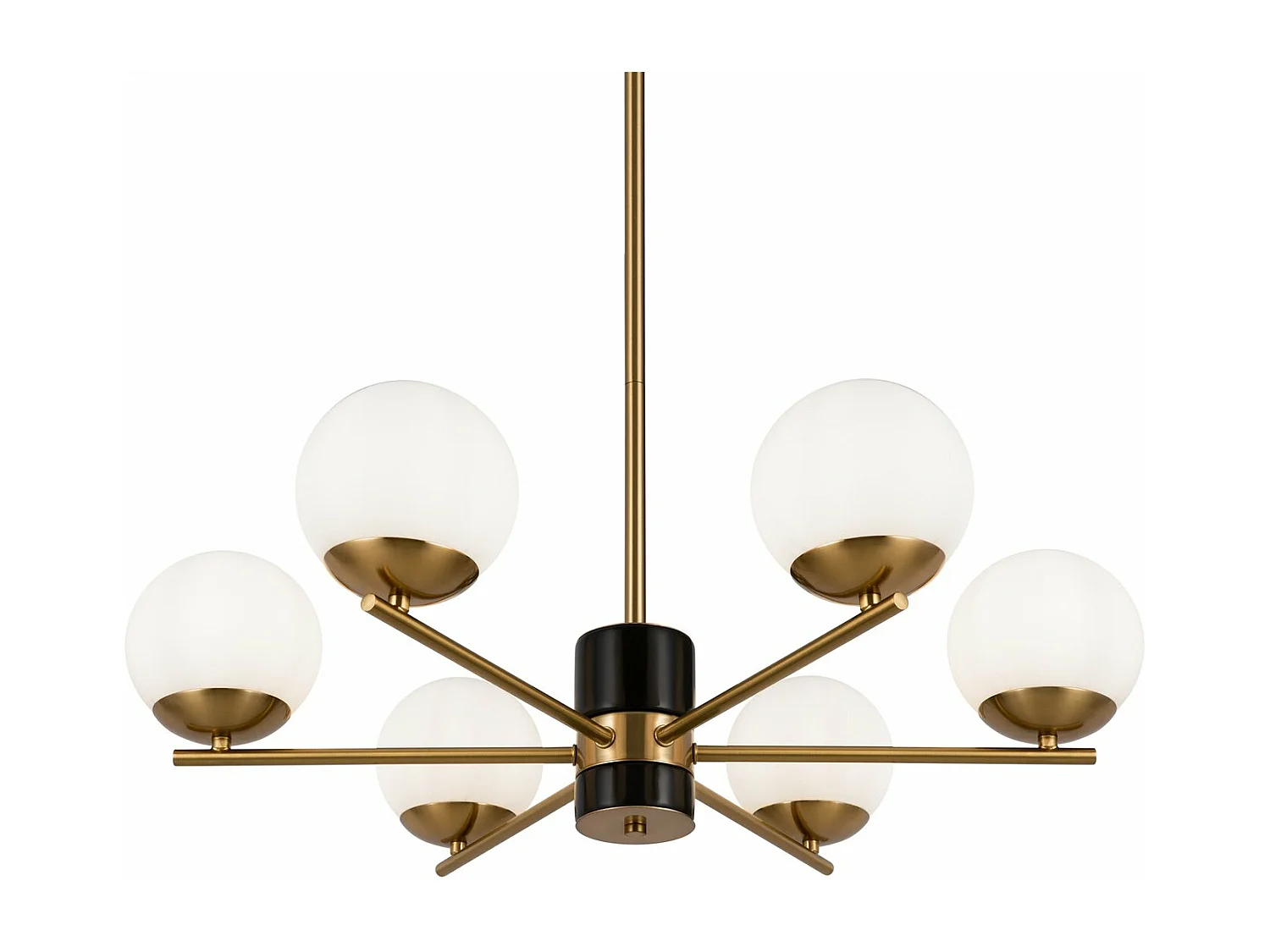 Lampadario A Sospensione Moderno Marble Metallo Ottone Vetro 6 Luci E27 60W