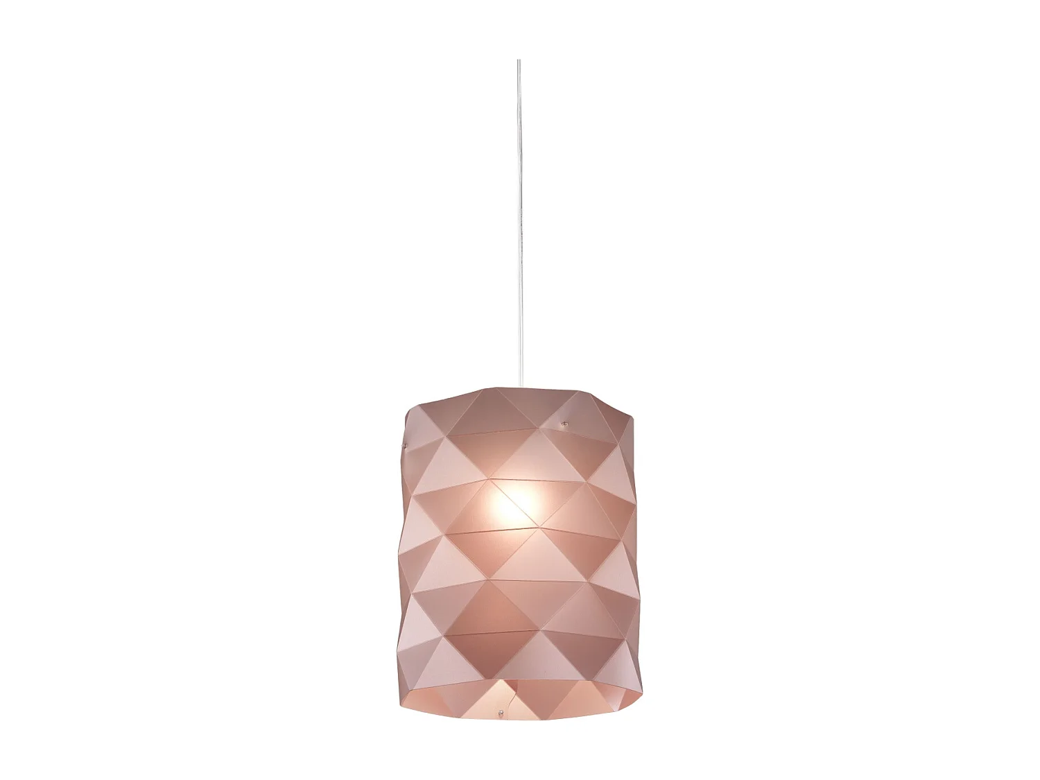 Sospensione Moderna Prisma Polilux ® Pink Metal E Metallo Cromo 1 Luce E27 D27Cm