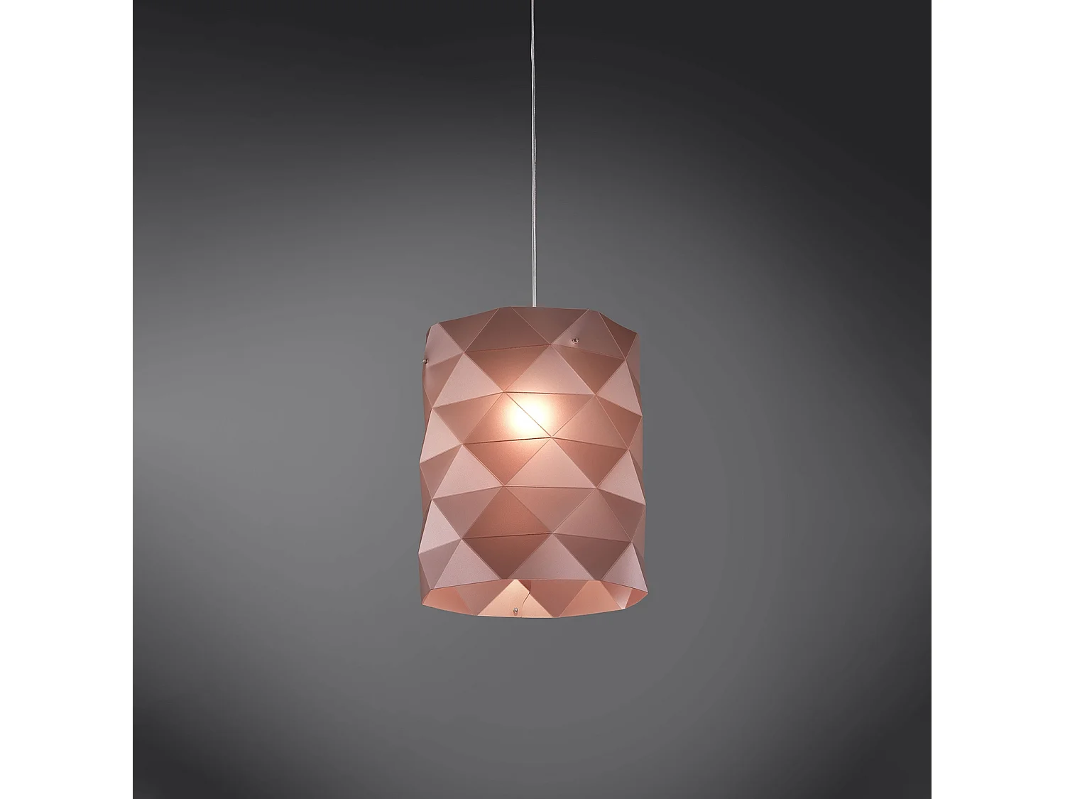 Sospensione Moderna Prisma Polilux ® Pink Metal E Metallo Cromo 1 Luce E27 D27Cm