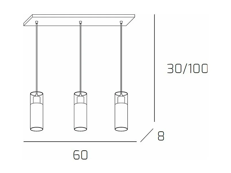 Cilinder Sospensione 3 Luci