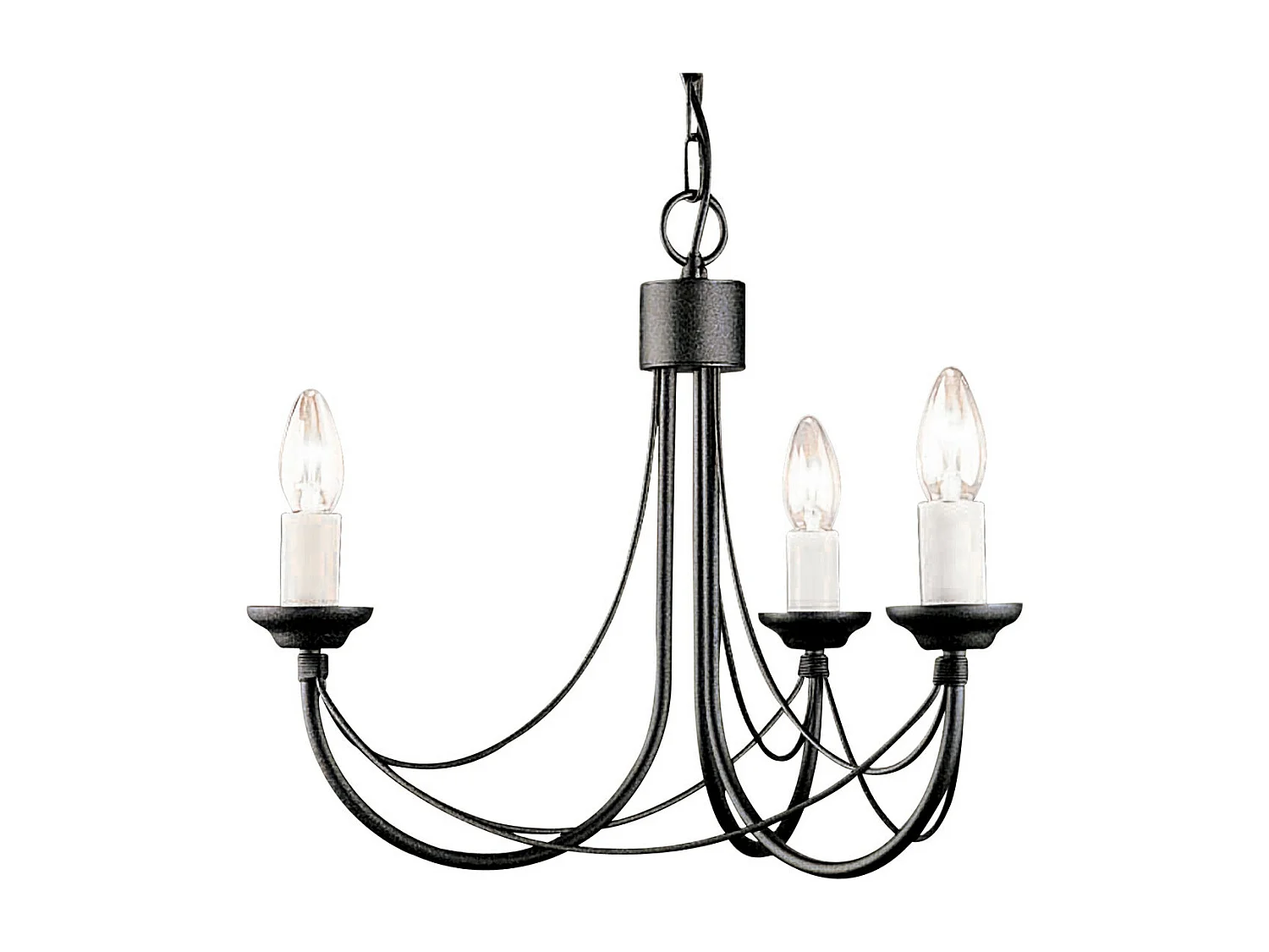 Elstead Carisbrooke - Lampadario 3 Luci Finitura Nera, E14