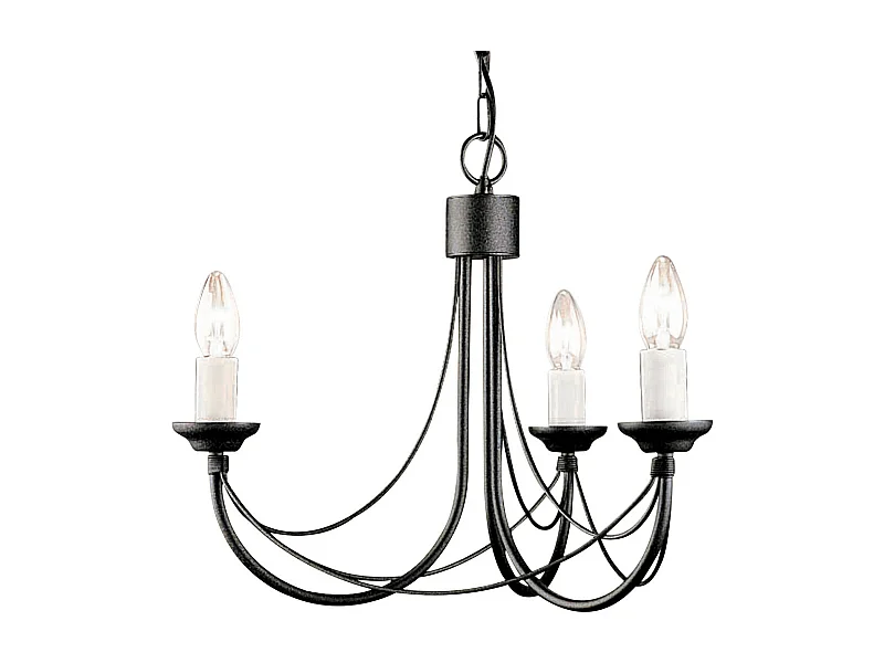 Elstead Carisbrooke - Lampadario 3 Luci Finitura Nera, E14