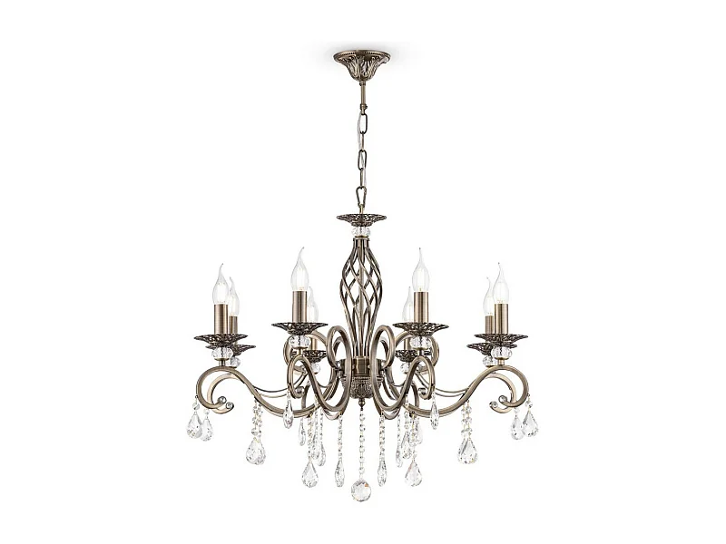 Grace Lustre en laiton et cristal, 8 lumières, E14