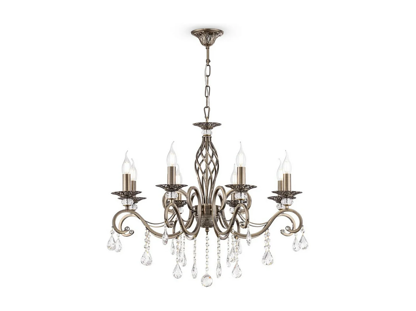 Grace Lustre en laiton et cristal, 8 lumières, E14