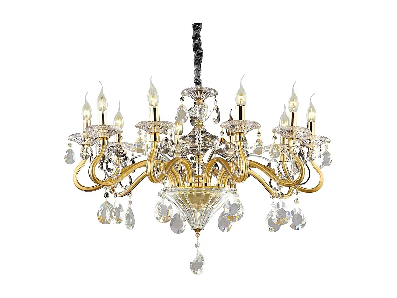 Ideal Lux Negresco - Lampadario a 10 luci finitura oro, attacco E14