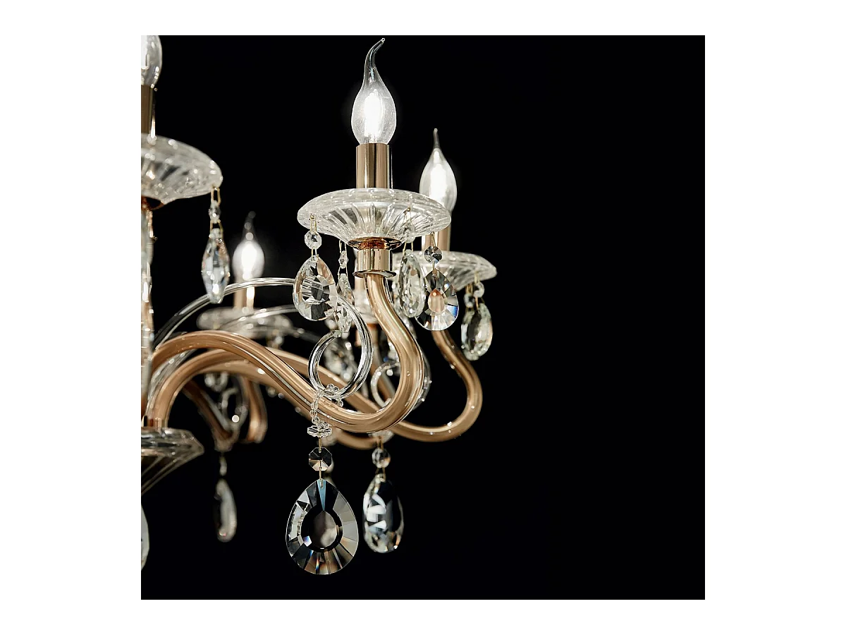 Ideal Lux Negresco - Lampadario a 10 luci finitura oro, attacco E14