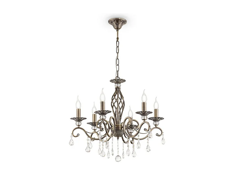 Grace Lustre en laiton et cristal, 6 lumières, E14