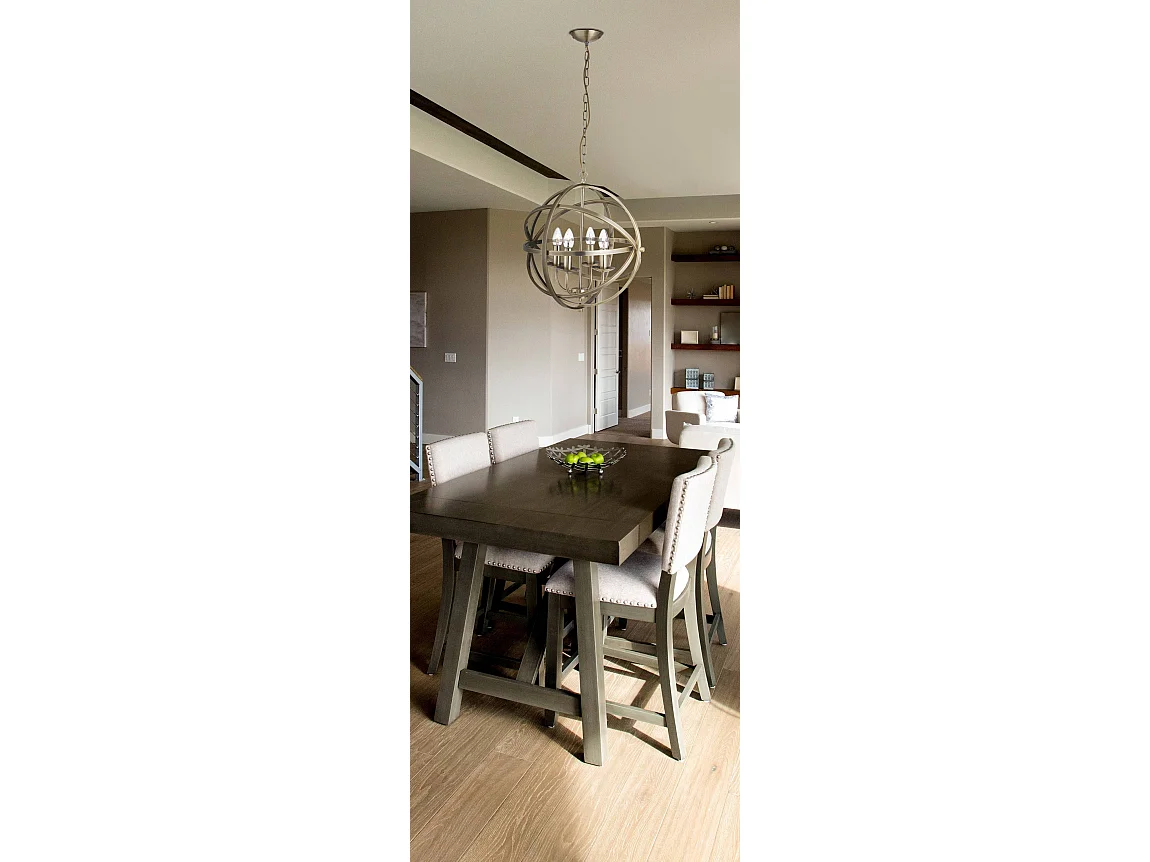 Searchlight Orbit 4 ljus sfrisk bur takhnge antik mssing, E14