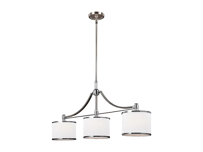 Elstead Prospect Park - Lampadario a 3 luci a soffitto a isola Lampadario a sospensione a barra Nichel satinato, Cromo, E27