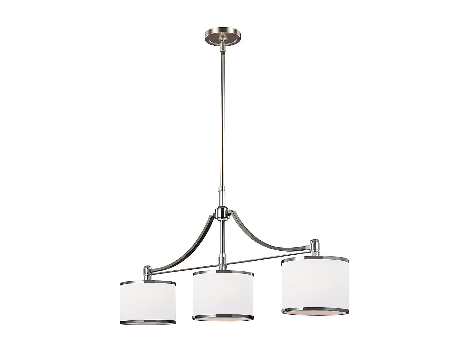 Elstead Prospect Park - Lampadario a 3 luci a soffitto a isola Lampadario a sospensione a barra Nichel satinato, Cromo, E27