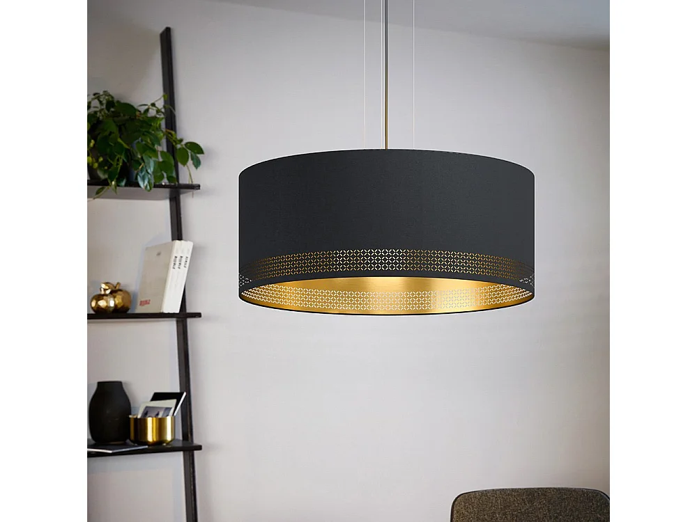 Lampadario Moderno Esteperra 3 Luci Acciaio Nero
