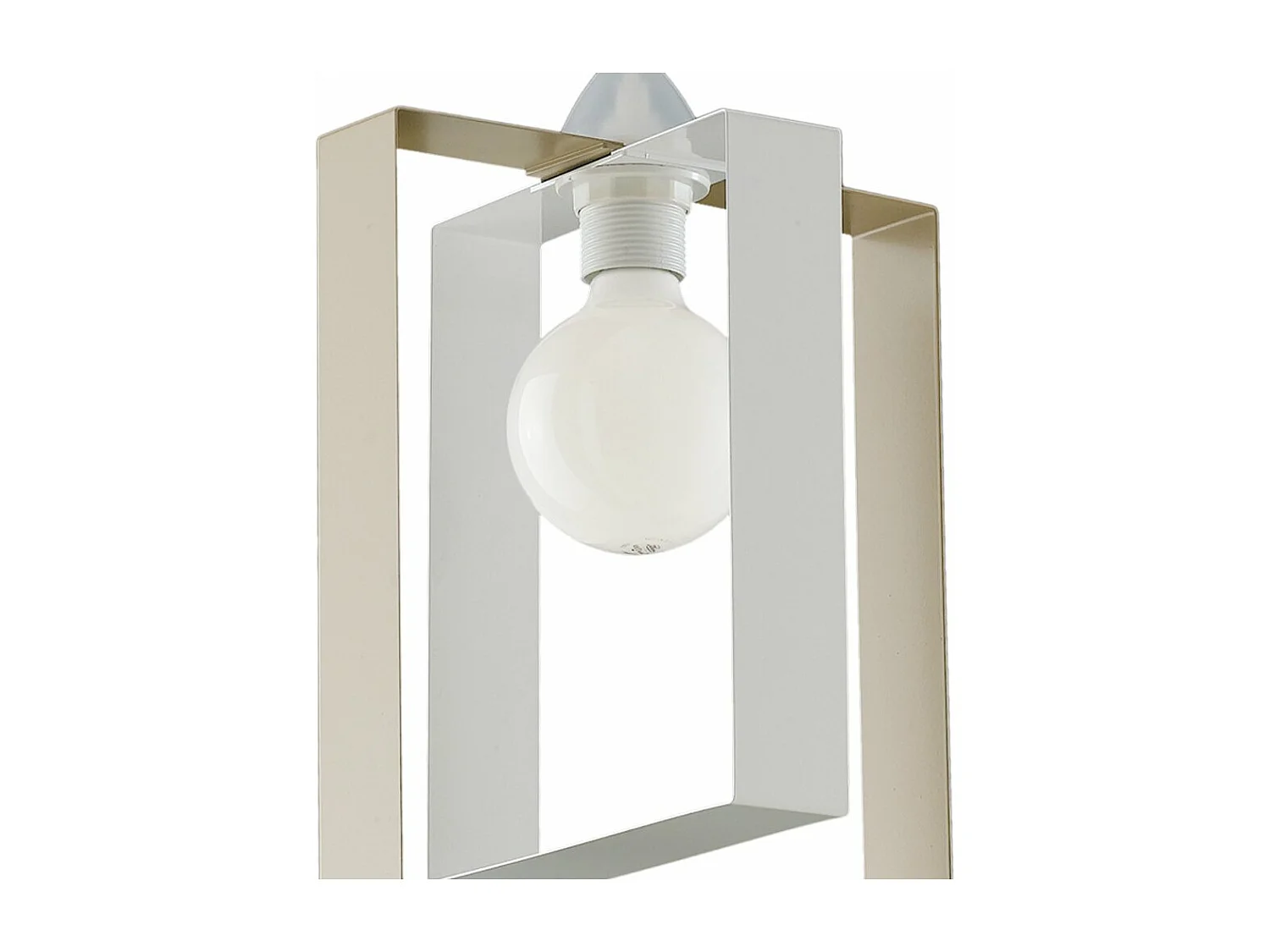 Sospensione Moderna Duplo 1 Luce Ferro Laccato Bianco E Tortora