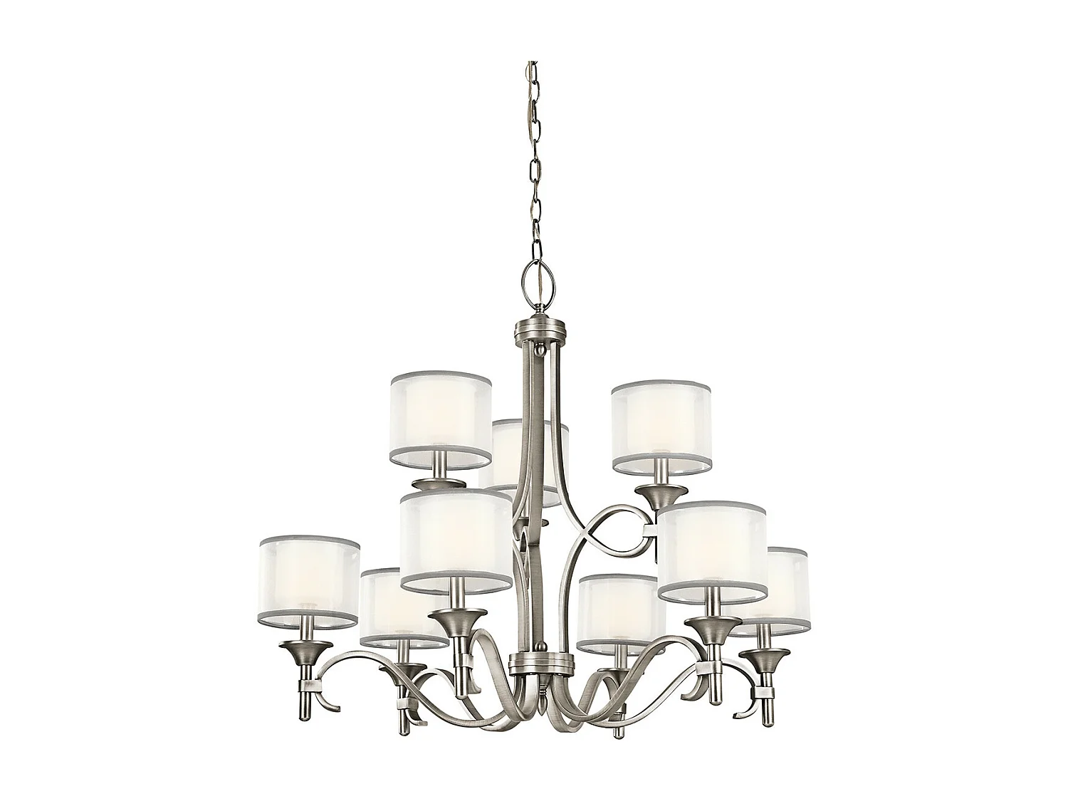 Lampadario Elstead Lacey a 9 luci, peltro antico, E14