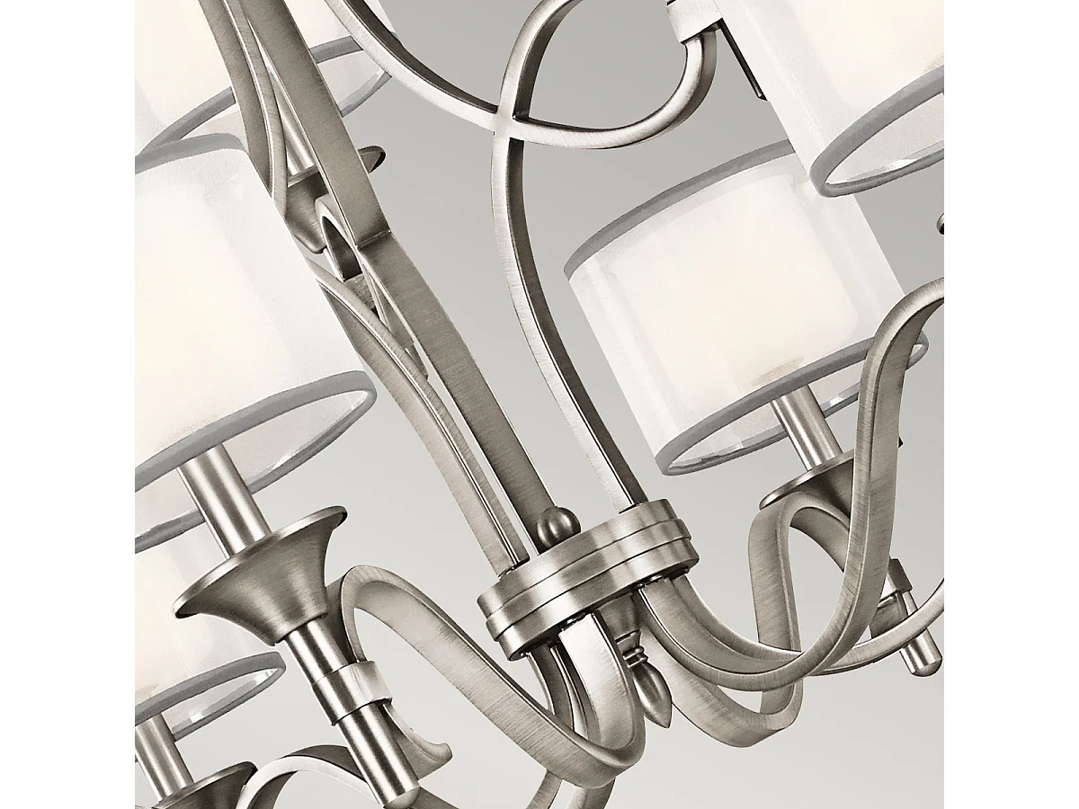 Lampadario Elstead Lacey a 9 luci, peltro antico, E14