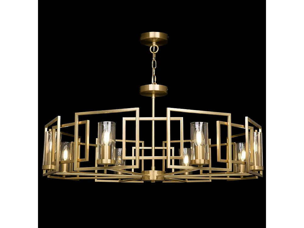 Bowi Lámpara Colgante de Techo Cilíndrica Oro, 8 Luces, E14
