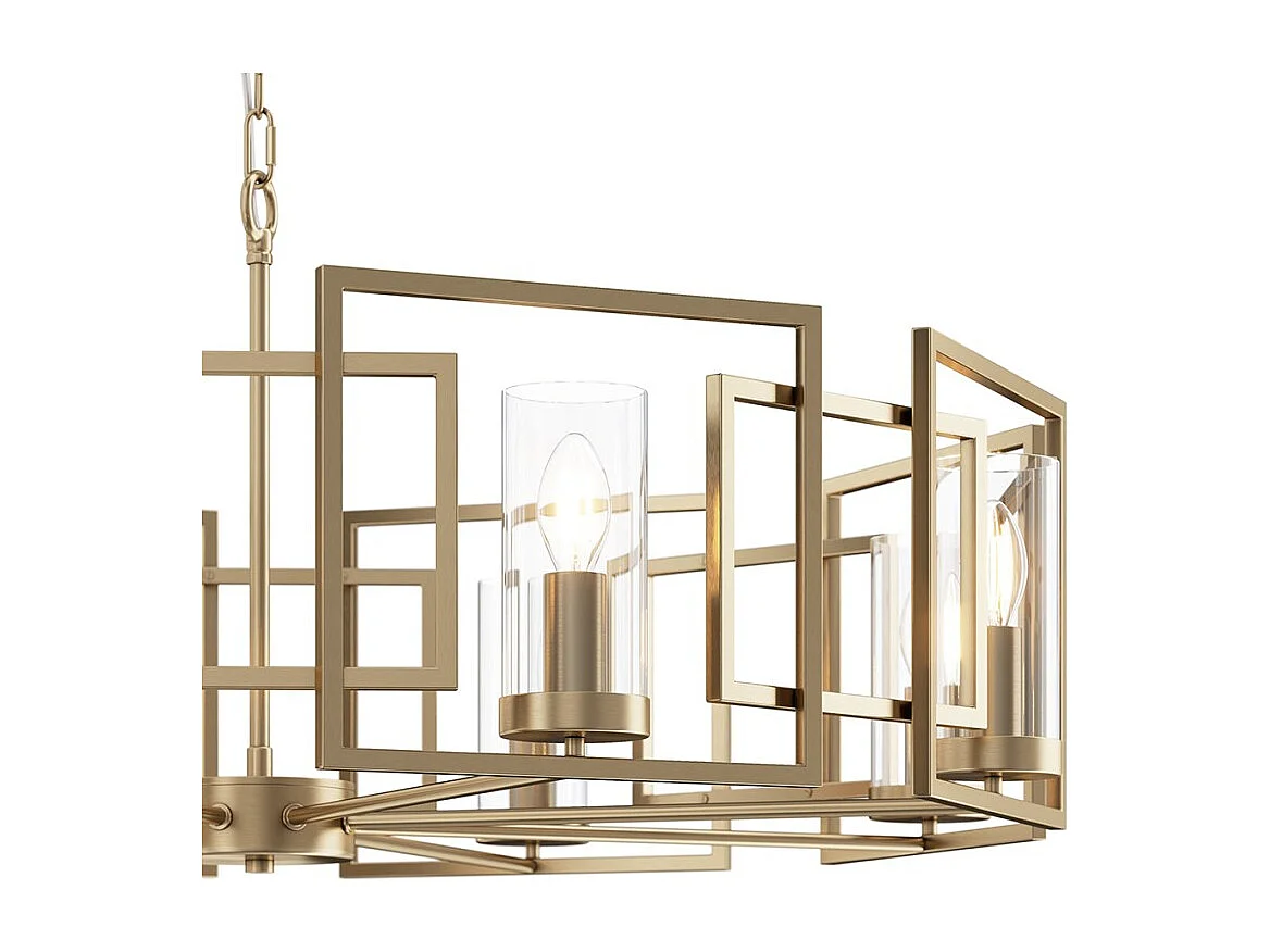 Bowi Lámpara Colgante de Techo Cilíndrica Oro, 8 Luces, E14