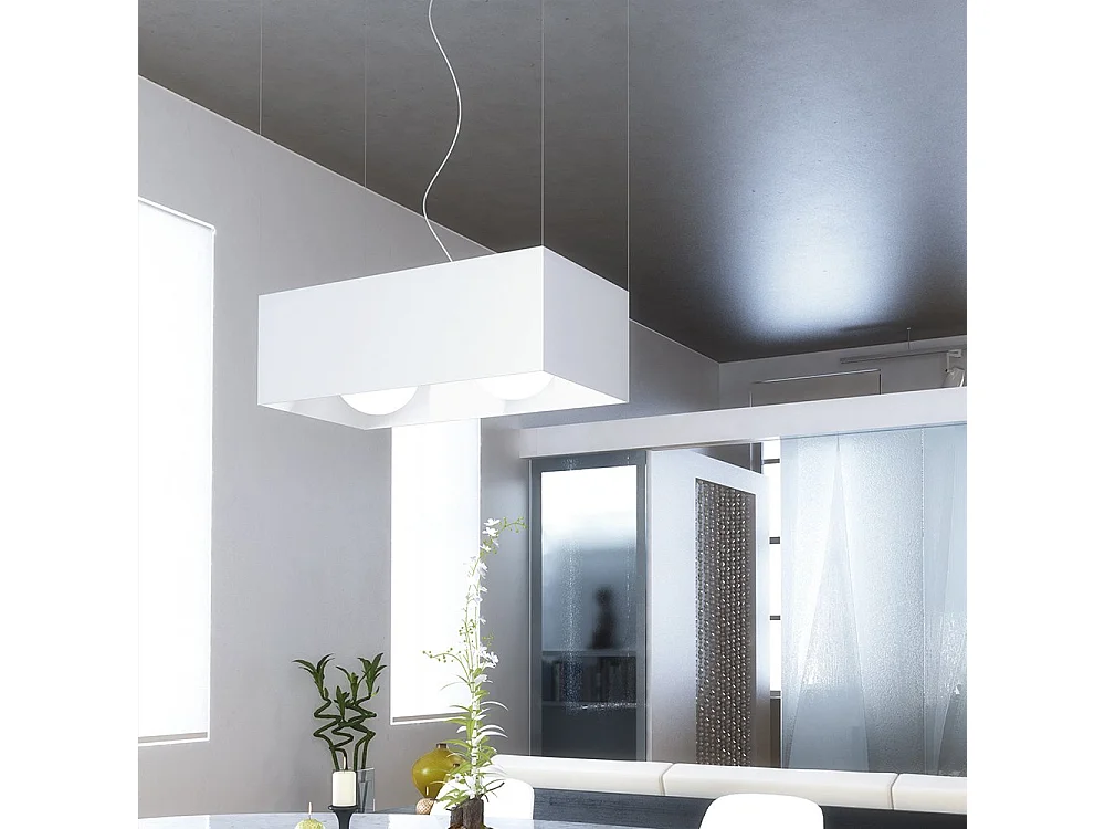 Sospensione Moderna Loft Metallo Cromo 2 Luci E27