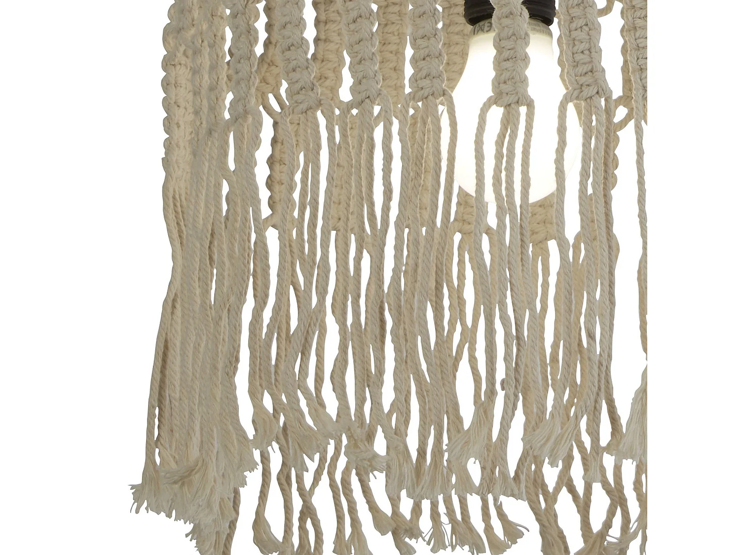 Sospensione Industrial-Nordico Bahamas Acciaio Bianco Tessuto 1 Luce E27