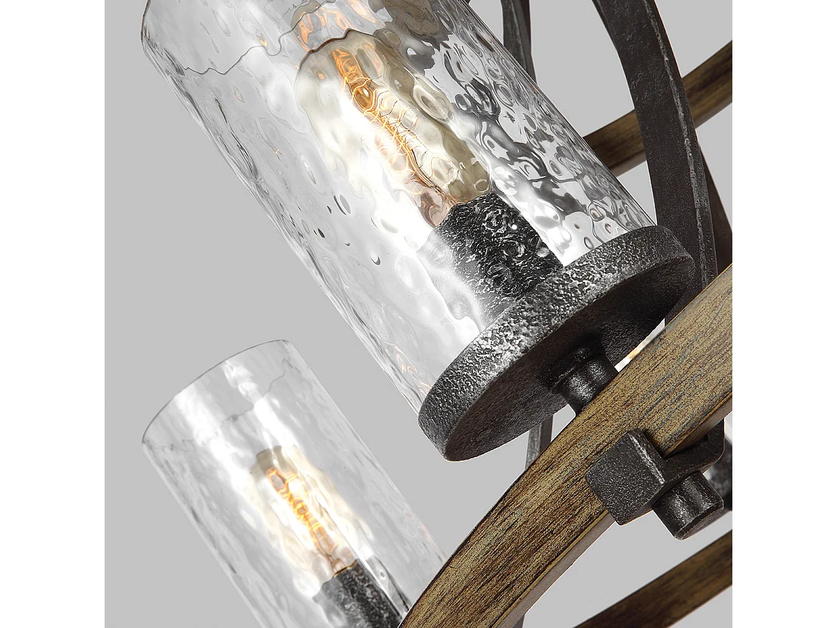 Angelo Lampadario Feiss a 9 luci in rovere stagionato