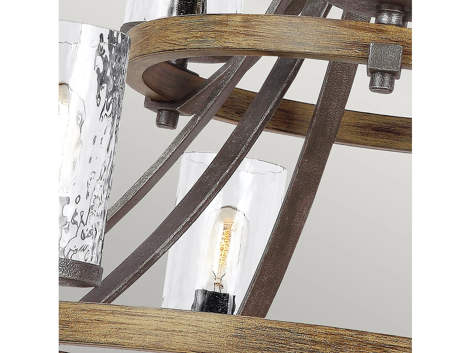 Angelo Lampadario Feiss a 9 luci in rovere stagionato