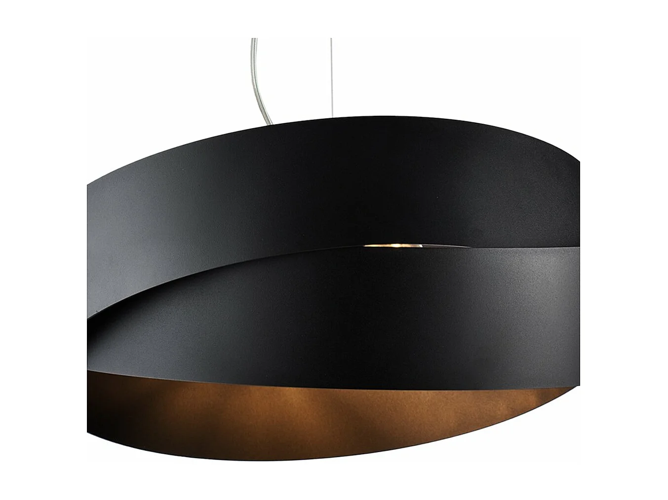 Astro Suspension en fer laqué noir avec câble acier réglable 2 lumières 122 d.46 BL207-2-NR