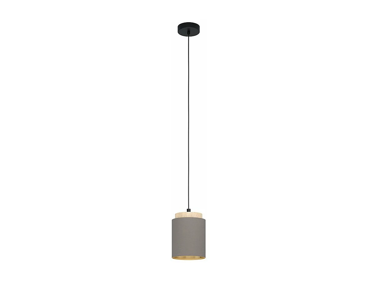 Lampadario Industrial Albariza 1 Luce Metallo Nero E Marrone
