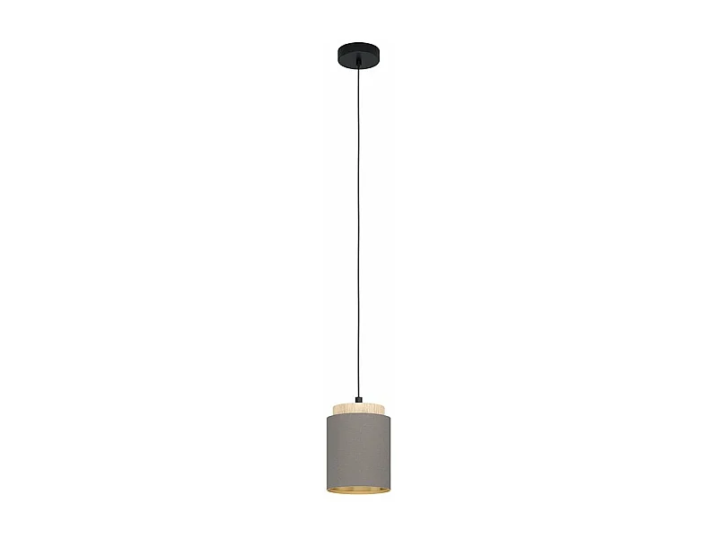 Lampadario Industrial Albariza 1 Luce Metallo Nero E Marrone