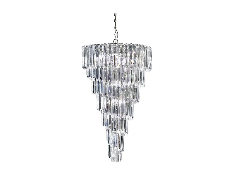 Searchlight Sigma 9 ljus ljuskrona kromfinish med akrylkristaller, E14