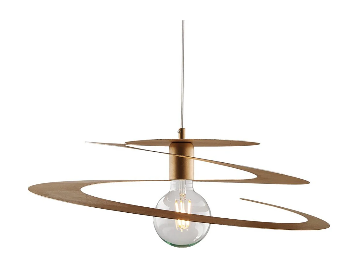 Sospensione Moderna 1 Luce Spring Ferro Laccato Oro Taglio Laser