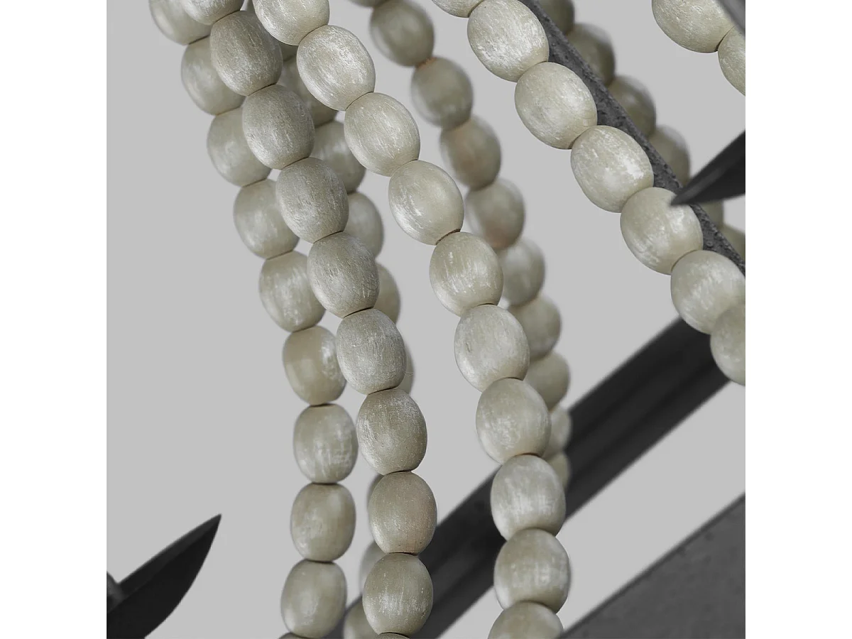 Elstead Feiss Nori Lampadario a braccio multiplo zinco invecchiato scuro con legni grigi