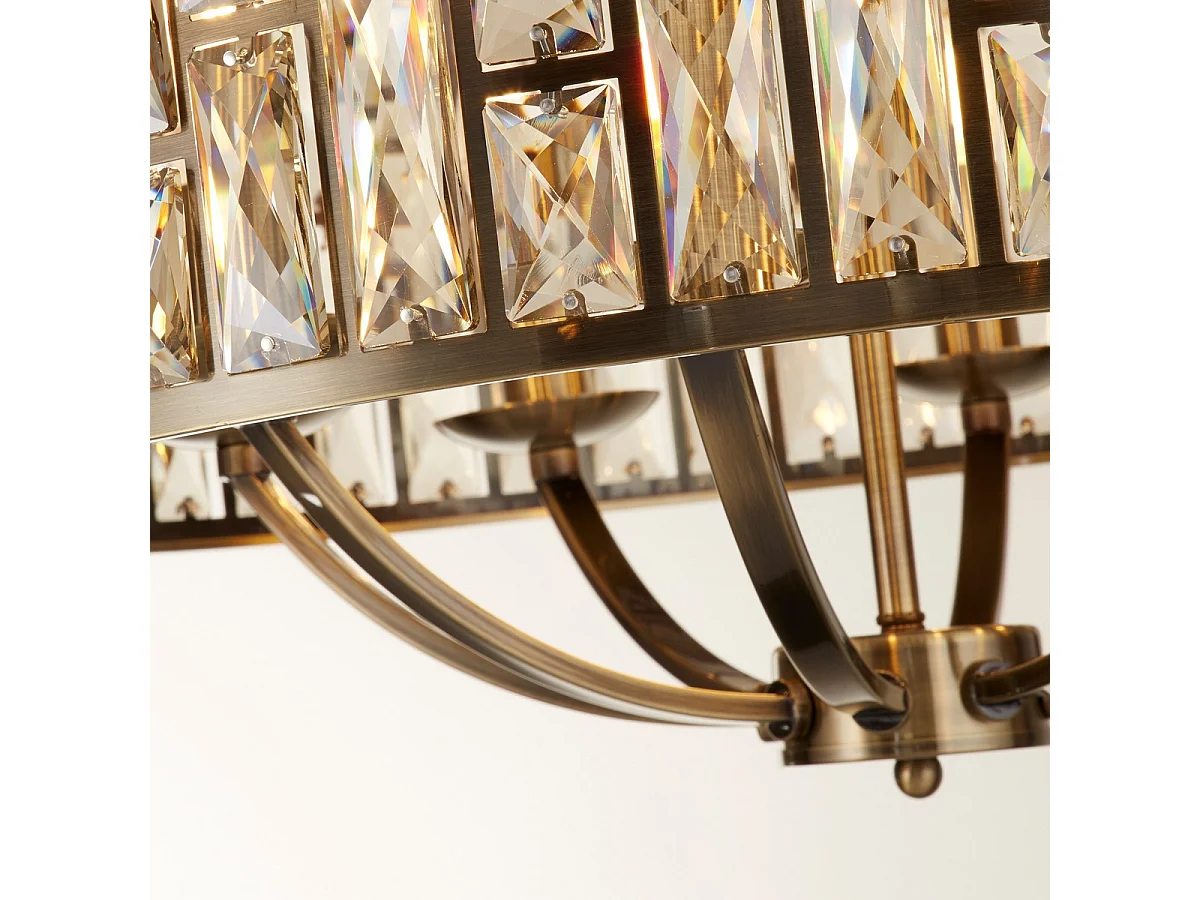 Searchlight Bijou Luminaire suspendu à 8 lumières, laiton antique, verre à champagne